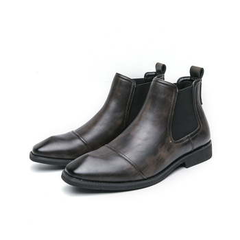 Muške kožne slip-on čizme, oštar nos, britanski stil