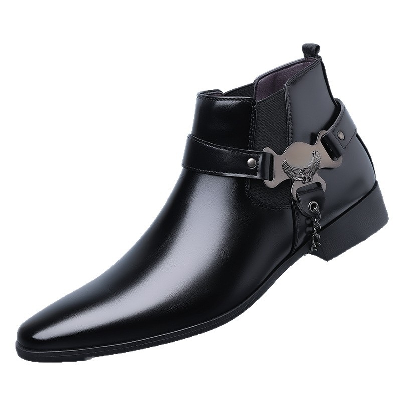 Muške Martin čizme od kože, srednje visine, Chelsea-stil, britanski stil - Model 25711