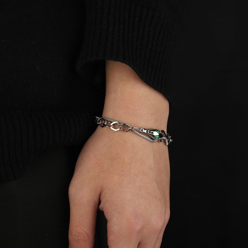 Spirit Snake dvostruko slojevita narukvica, unisex, titan čelik, elektroplating, originalni dizajn, ljeto 2024