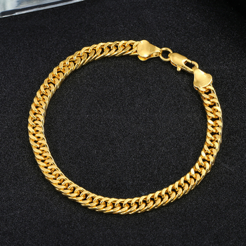 Unisex metalna narukvica s 18k pozlaćivanjem, širina 6 mm, geometrijski romb, dvostruki niz