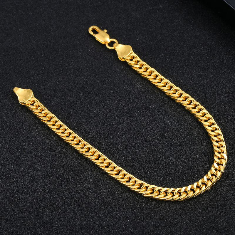 Unisex metalna narukvica s 18k pozlaćivanjem, širina 6 mm, geometrijski romb, dvostruki niz