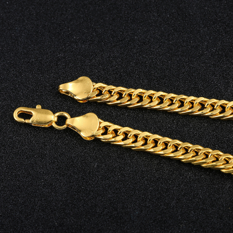 Unisex metalna narukvica s 18k pozlaćivanjem, širina 6 mm, geometrijski romb, dvostruki niz