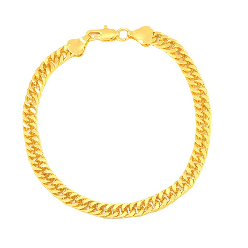 Unisex metalna narukvica s 18k pozlaćivanjem, širina 6 mm, geometrijski romb, dvostruki niz
