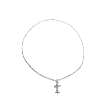 Muški lanac s križom - minimalistički geometrijski privjesak, lanac od titan čelika, duljina 41–50 cm