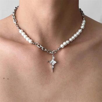 Ogrlica od titan čelika – minimalistički, unisex dizajn za ključnu kost uz šavski dizajn, hladan stil