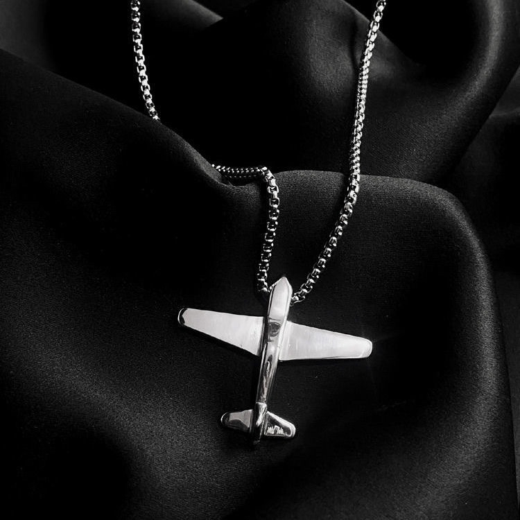 Ogrlica unisex u korejskom stilu s privjeskom aviona, hip-hop lanac za par