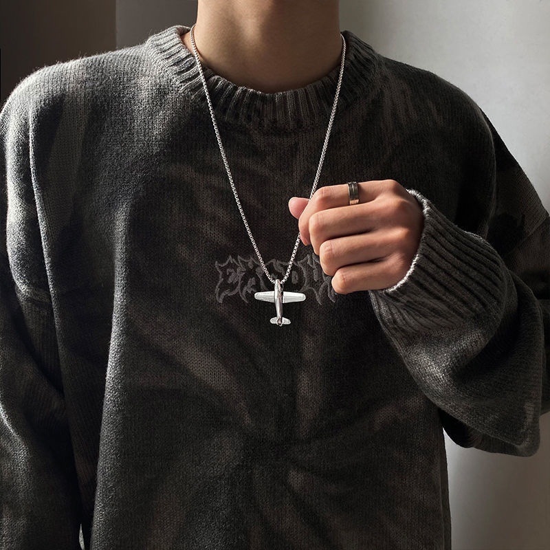 Ogrlica unisex u korejskom stilu s privjeskom aviona, hip-hop lanac za par