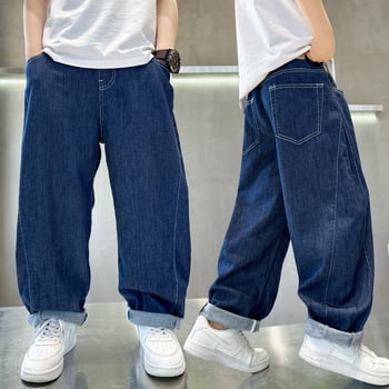 Pantaloni de vară anti-țânțari pentru copii, pentru băieți, model nou 2026, croială lejeră, pantaloni slim din denim pentru copii mai mari, stil casual pentru vară.