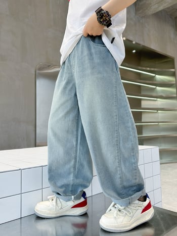Pantaloni de vară anti-țânțari pentru copii, pentru băieți, model nou 2026, croială lejeră, pantaloni slim din denim pentru copii mai mari, stil casual pentru vară.