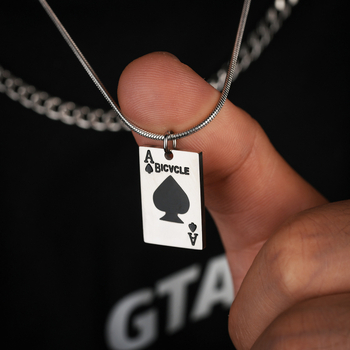 Ogrlica s Asom Pik od titan čelika, dvostruki kubanski lanac, unisex hip-hop stil