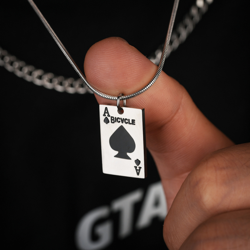 Ogrlica s Asom Pik od titan čelika, dvostruki kubanski lanac, unisex hip-hop stil