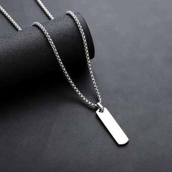 Ogrlica kvadratnog geometrijskog oblika od titan čelika, unisex, ne blijedi, elegantan retro minimalistički nakit