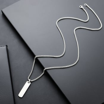 Ogrlica kvadratnog geometrijskog oblika od titan čelika, unisex, ne blijedi, elegantan retro minimalistički nakit