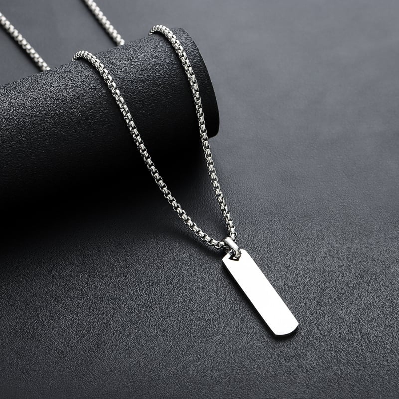 Ogrlica kvadratnog geometrijskog oblika od titan čelika, unisex, ne blijedi, elegantan retro minimalistički nakit