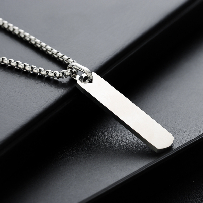 Ogrlica kvadratnog geometrijskog oblika od titan čelika, unisex, ne blijedi, elegantan retro minimalistički nakit