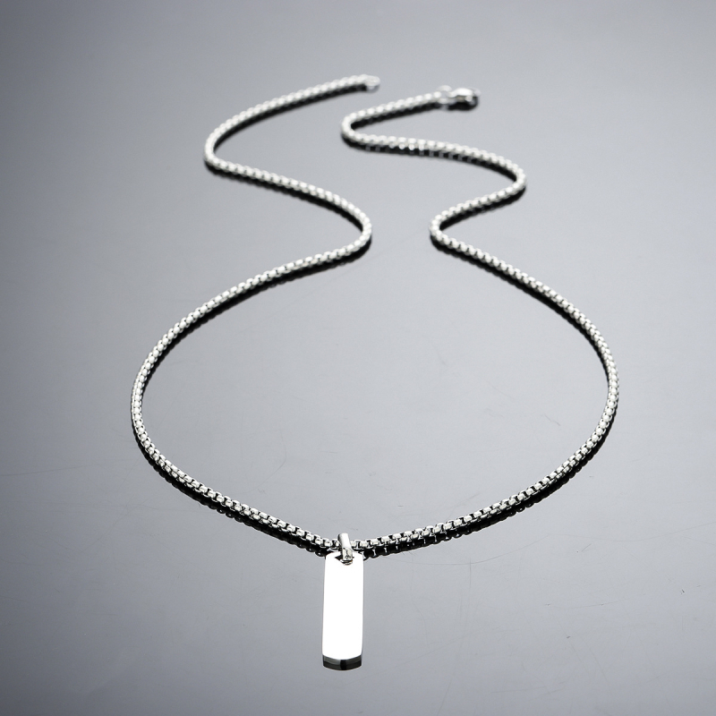 Ogrlica kvadratnog geometrijskog oblika od titan čelika, unisex, ne blijedi, elegantan retro minimalistički nakit