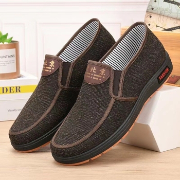 Мъжки обувки Slip-On, канвас горна част, нисък връх, кръгъл нос, подходящи за ходене и шофиране