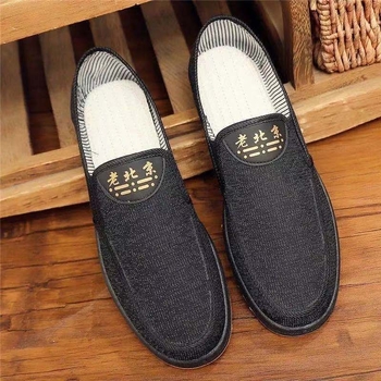 Мъжки обувки Slip-On, канвас горна част, нисък връх, кръгъл нос, подходящи за ходене и шофиране