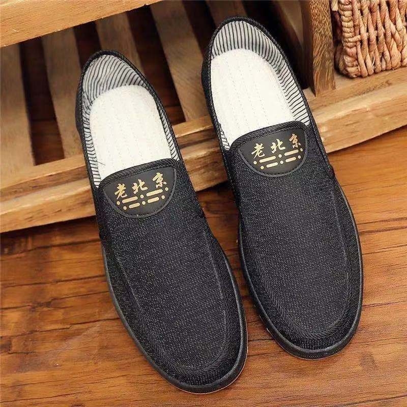 Мъжки обувки Slip-On, канвас горна част, нисък връх, кръгъл нос, подходящи за ходене и шофиране