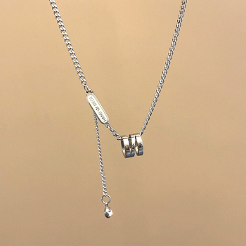 Unisex ogrlica od titan čelika, podesiva duljina 41–50 cm, minimalistički geometrijski dizajn, privjesak od legure