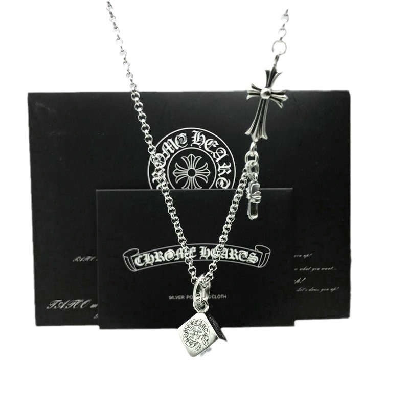 Chrome Hearts križni privjesak s bakrenom lancem, dužine 61–70 cm, unisex, punk stil
