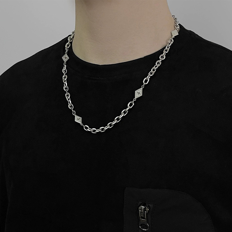 Muški ogrlica od titanij čelika s vrhunskim dizajnom, minimalistički stil, osobni izraz, hip-hop nadahnut, svestran