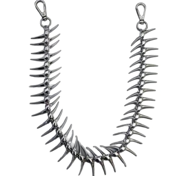Veriga za struk s oblikom ribje kosti, za traperice i torbe, unisex, hip-hop punk stil