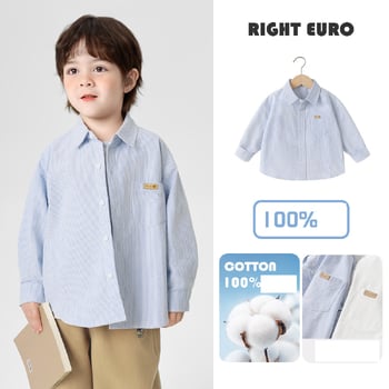 Cămașă europeană cu mânecă lungă pentru băieți, îmbrăcăminte casual de primăvară, îmbrăcăminte pentru copii în stil nou, cămașă pentru bebeluși și copii mici, stil de primăvară și toamnă.