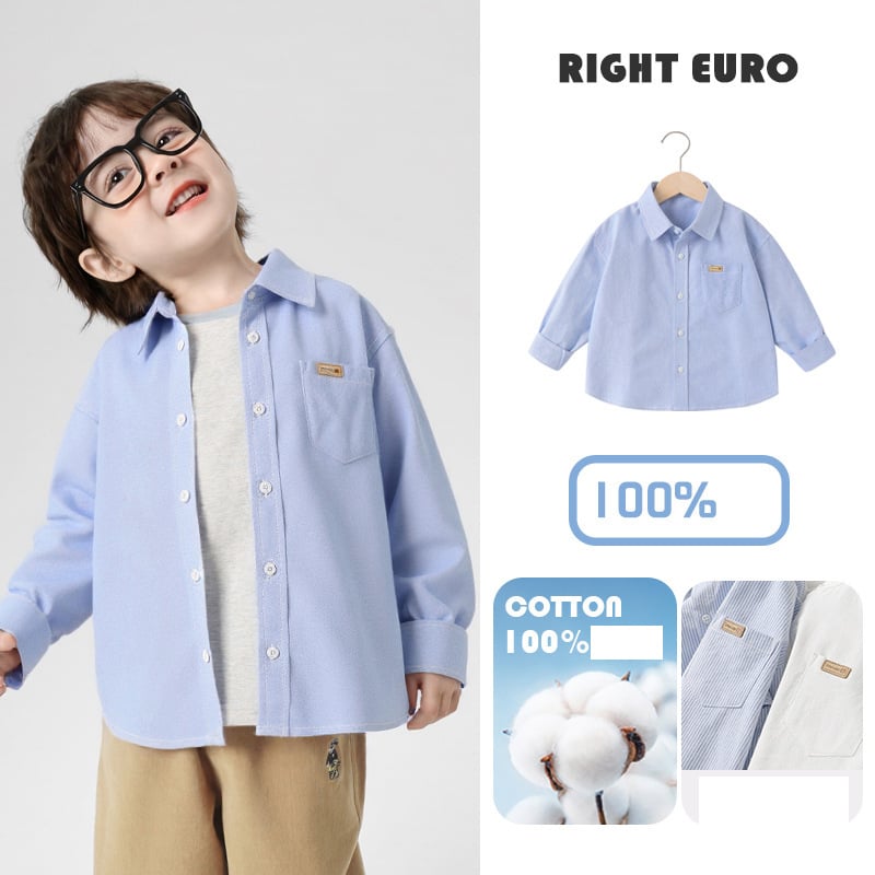 Cămașă europeană cu mânecă lungă pentru băieți, îmbrăcăminte casual de primăvară, îmbrăcăminte pentru copii în stil nou, cămașă pentru bebeluși și copii mici, stil de primăvară și toamnă.