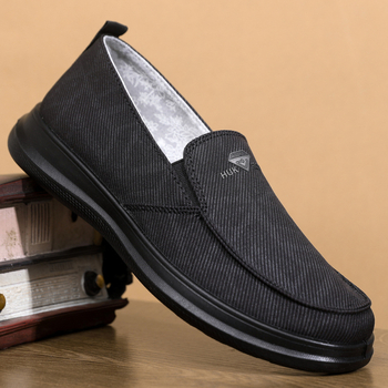 Férfi slip-on textilcipő PU talppal, légáteresztő, kényelmes mindennapi munkacipő tavaszra