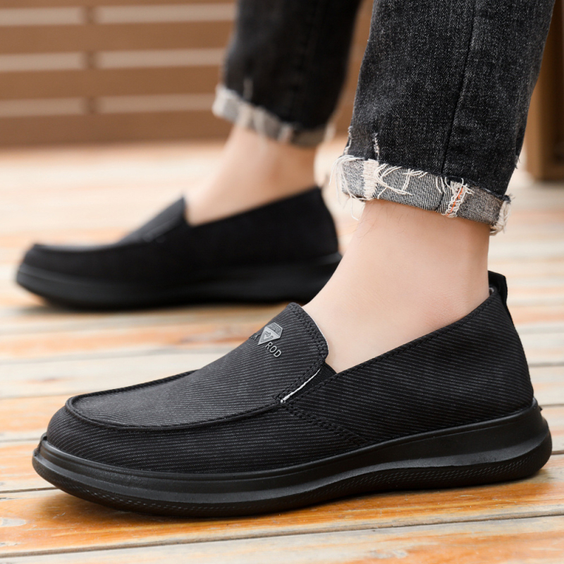 Férfi slip-on textilcipő PU talppal, légáteresztő, kényelmes mindennapi munkacipő tavaszra