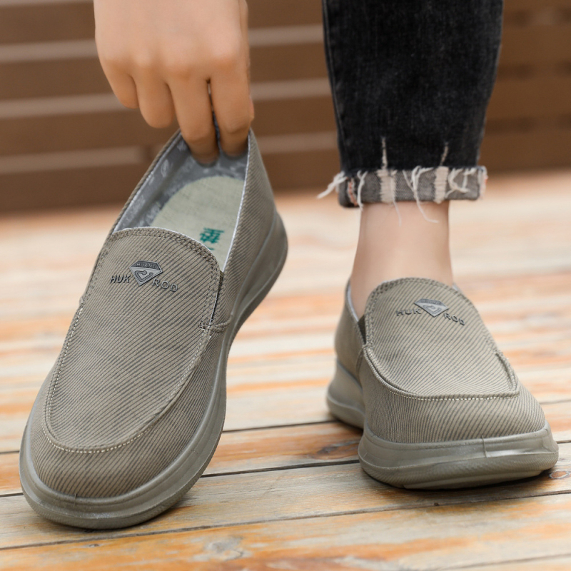 Férfi slip-on textilcipő PU talppal, légáteresztő, kényelmes mindennapi munkacipő tavaszra