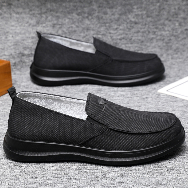 Férfi slip-on textilcipő PU talppal, légáteresztő, kényelmes mindennapi munkacipő tavaszra
