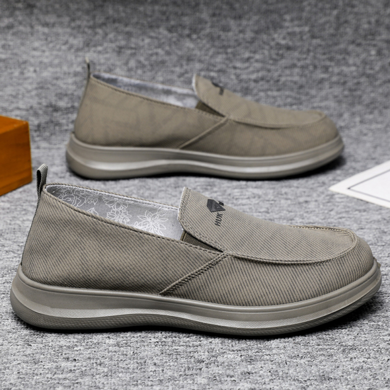 Férfi slip-on textilcipő PU talppal, légáteresztő, kényelmes mindennapi munkacipő tavaszra
