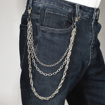 Metalni višeslojni kaiš za traperice – unisex ulični hip-hop pank stil