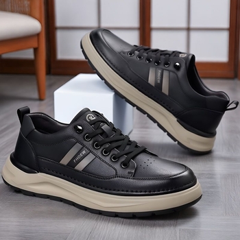 2026-os új tavaszi Slip-On bőrből készült férfi casualcipő, könnyű, csúszásmentes talppal