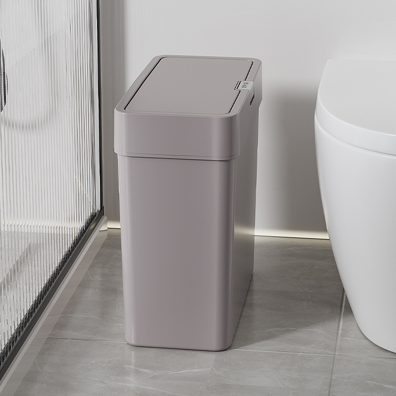 Koš za otpad u kupaonici sa poklopcem, 10 L, plast, dugi cilindrični oblik, kućna uporaba, dostupno u malim i velikim veličinama