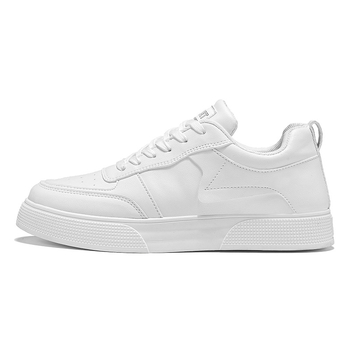 Új, pluszméretű férfi mindennapi sneaker Koreai stílusban – fehér bőr paneles felsőrész, vastag talppal