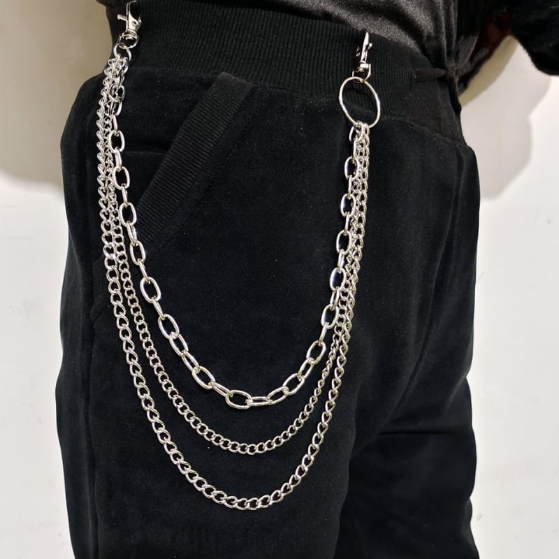 Metalni kaiš za struk s višestrukim krugovima, unisex, hip-hop retro punk stil