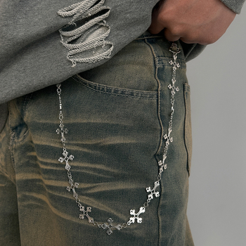 Metalni kaišni lanac za pojas s tamnim motivom pauka, hip-hop punk stil, unisex