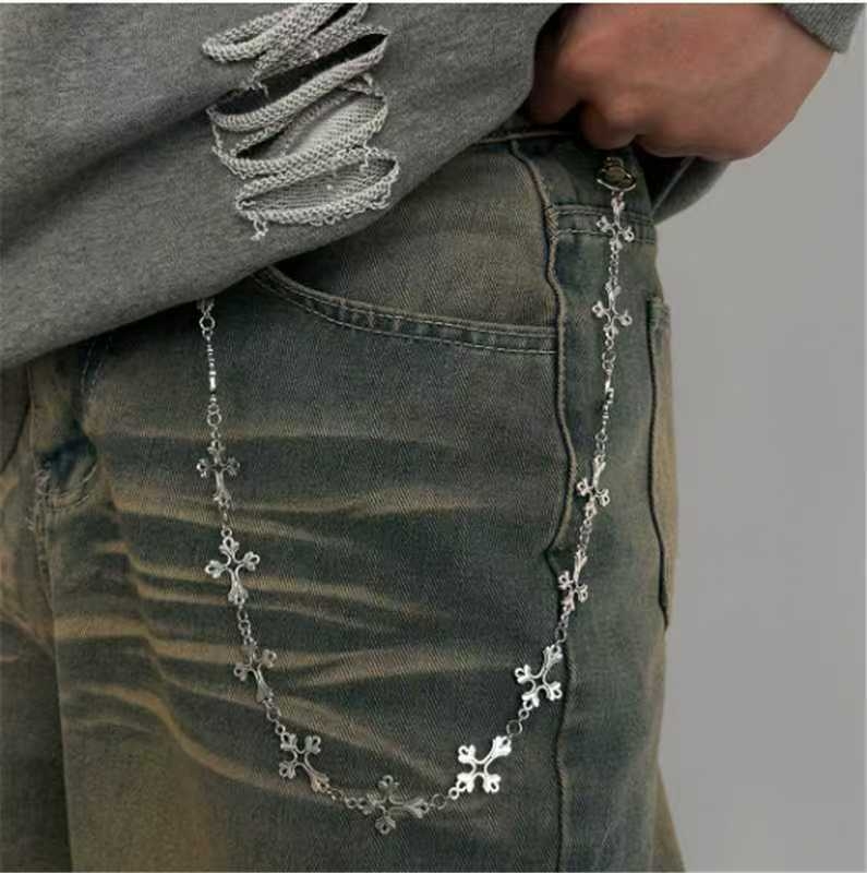 Metalni kaišni lanac za pojas s tamnim motivom pauka, hip-hop punk stil, unisex