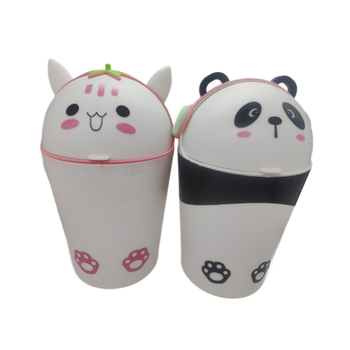 Slatka košara za odlaganje otpada s dizajnom panda i mačjih ušiju, kapak na pritisak, za kućnu upotrebu, kreativni spremnik za pohranu, crtani stil