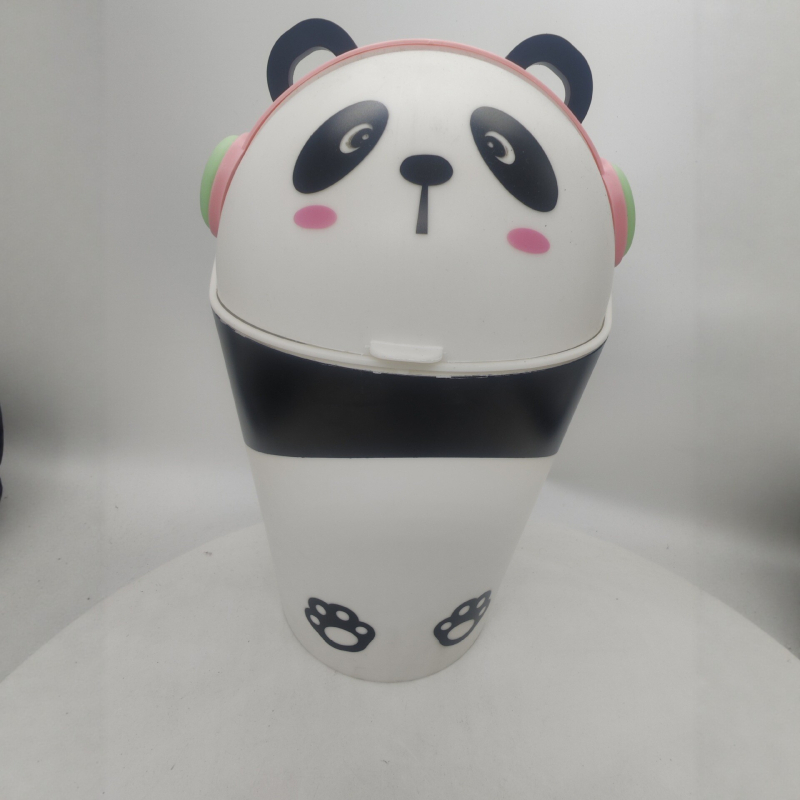 Slatka košara za odlaganje otpada s dizajnom panda i mačjih ušiju, kapak na pritisak, za kućnu upotrebu, kreativni spremnik za pohranu, crtani stil