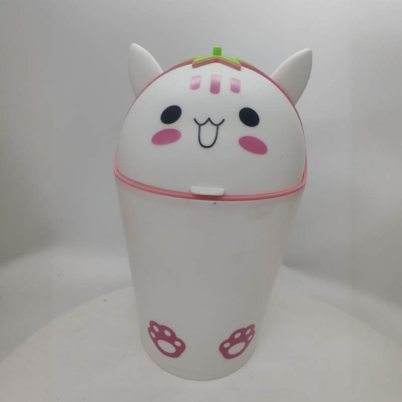 Slatka košara za odlaganje otpada s dizajnom panda i mačjih ušiju, kapak na pritisak, za kućnu upotrebu, kreativni spremnik za pohranu, crtani stil
