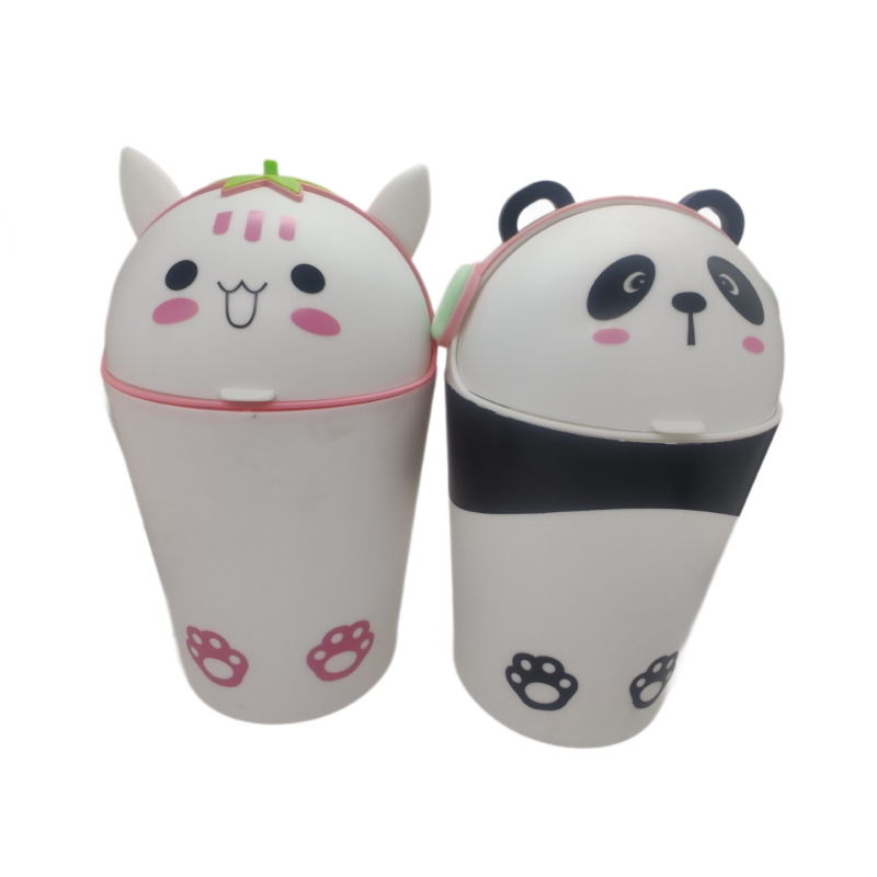 Slatka košara za odlaganje otpada s dizajnom panda i mačjih ušiju, kapak na pritisak, za kućnu upotrebu, kreativni spremnik za pohranu, crtani stil