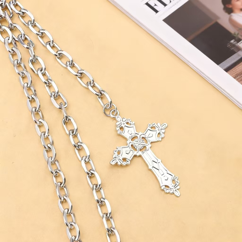 Vintage višeslojni lanac za struk s križem, metalni dodatak za hlače, unisex