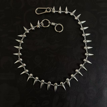 Unisex kaiš za pojas na traperice s glavom metka, punk hip-hop stil, tamno-metalni završetak