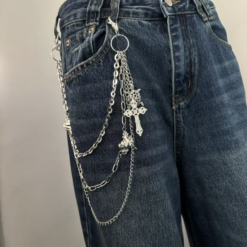 Metalni pojasni lanac s motivom školjke, višeslojni lanac, unisex dodatak za odjeću