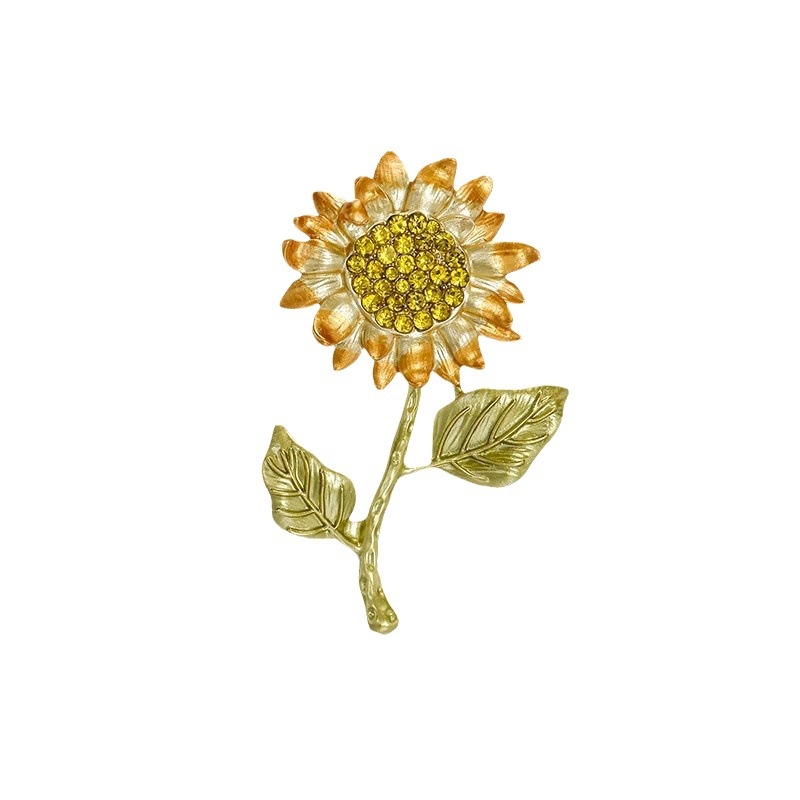 Vintage emajlirana broš s motivom suncokreta u stilu Van Gogha za žene