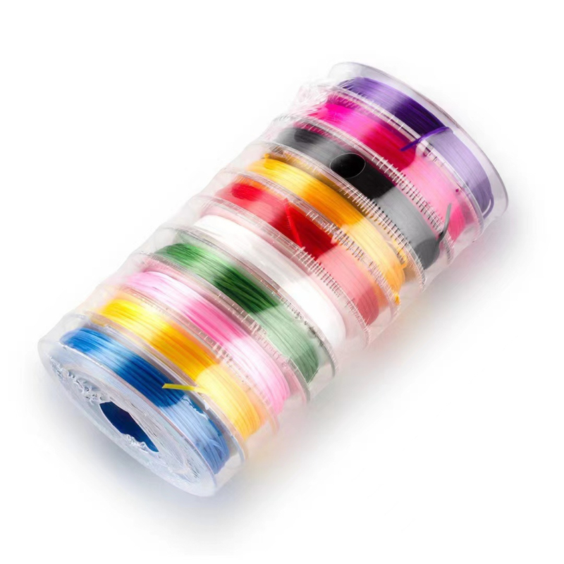 0,8 mm plosnata elastična nit za navlačenje perlica, 10 m rolna, za DIY narukvice i ogrlice